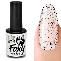 Изображение Foxy expert, Глянцевый топ для ногтей без липкого слоя с хлопьями №28, 10 мл в интернет-магазине Цирюльник