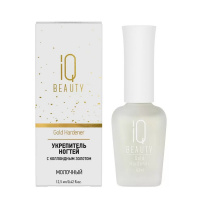 Изображение IQ Beauty, Укрепитель ногтей с коллоидным золотом Gold Hardener White, 12.5 мл в интернет-магазине Цирюльник