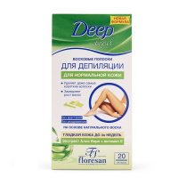 Изображение Floresan, Восковые полоски для депиляции нормальной кожи с Алоэ вера, 20 шт в интернет-магазине Цирюльник