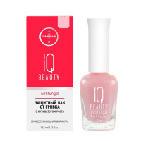 Изображение IQ Beauty, Лак для защиты от грибка Antifungal с активатором роста и тербинафином 01 розовый, 12.5 мл в интернет-магазине Цирюльник