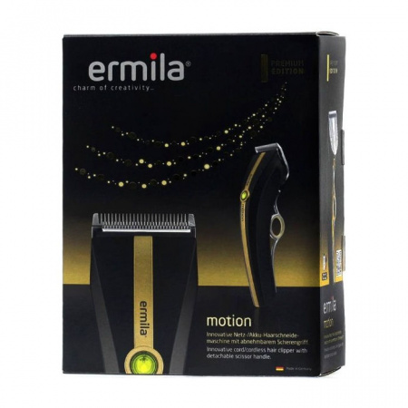 Изображение Ermila, Машинка для стрижки волос Motion черный/золото 1885-0041 в интернет-магазине Цирюльник