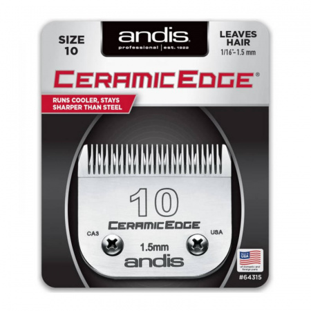 Изображение Andis, Ножевой блок CeramicEdge size 10 (1.5 мм) 64315 керамический под слот A5 в интернет-магазине Цирюльник