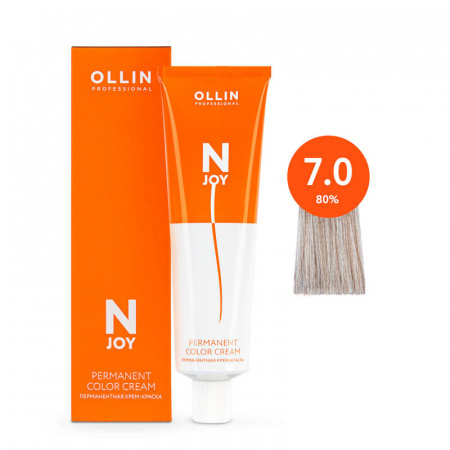 Изображение OLLIN, Крем краска для волос N-JOY 7/0 русый, 100 мл в интернет-магазине Цирюльник