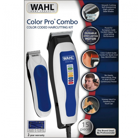 Изображение Wahl, Набор машинка и триммер для стрижки волос ColorPro 100 Combo 1395.0465 в интернет-магазине Цирюльник