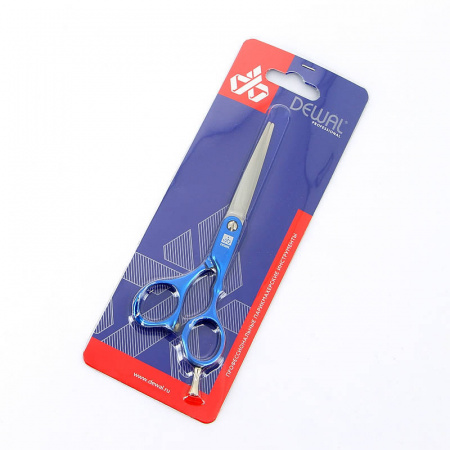 Изображение Dewal, Парикмахерские ножницы прямые 5.5" COLOUR STEP M31955-BL, голубые в интернет-магазине Цирюльник
