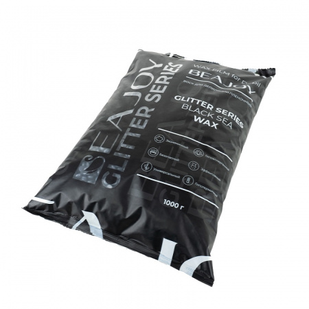 Изображение Beajoy, Пленочный воск для депиляции в гранулах Glitter Black Sea, 1000 гр в интернет-магазине Цирюльник