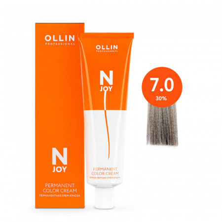 Изображение OLLIN, Крем краска для волос N-JOY 7/0 русый, 100 мл в интернет-магазине Цирюльник