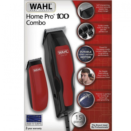 Изображение Wahl, Набор машинка и триммер для стрижки волос Home Pro 100 Combo, 1395-0466 в интернет-магазине Цирюльник