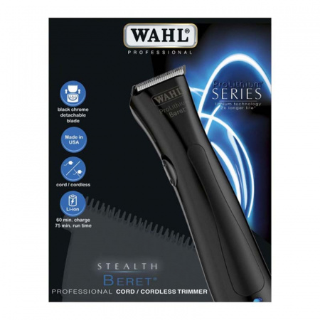 Изображение WAHL, Триммер для стрижки волос Beret Stealth 8841-1516H черный в интернет-магазине Цирюльник